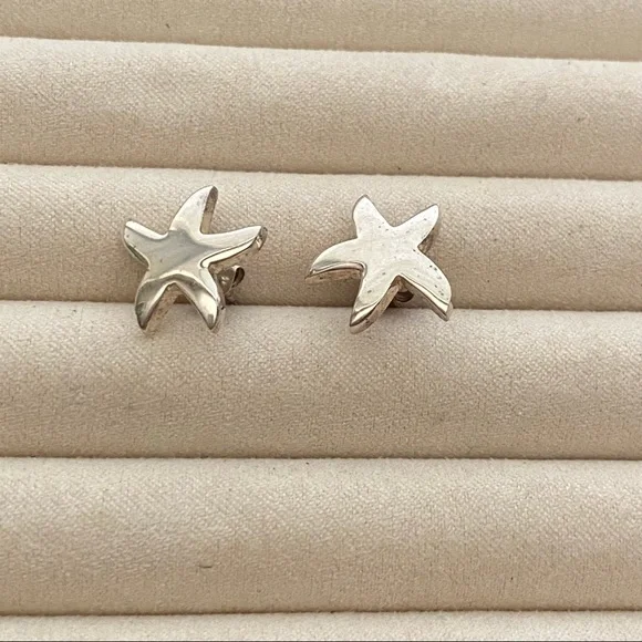 Sterling Silver Starfish Earrings - Picture 5 of 12